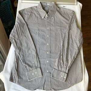 GAP Men’s Long Sleeve Button Down Fitted Shirt size XL (17-17 1/2), Gray